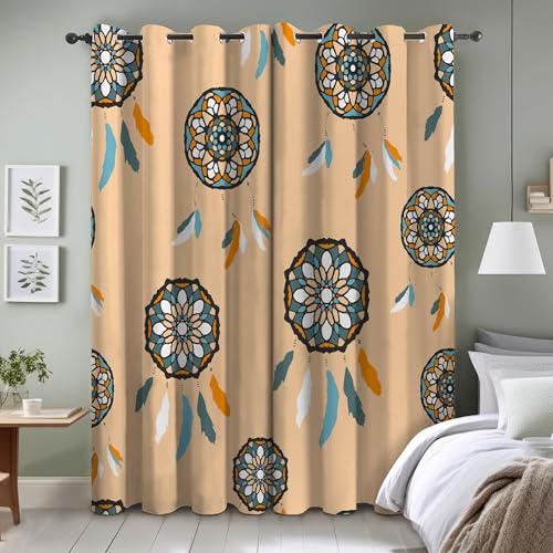 TMMDH Traumfänger Blickdichte Gardinen Schlafzimmer Thermovorhang mit öSen 1er Set H 145 X B 140 cm TraumfäNger VerdunklungsvorhäNge Schallschutz Vorhang TMMDH Traumfänger Blickdichte Gardinen Schlafzimmer Thermovorhang mit öSen 1er Set H 145 X B 140 cm TraumfäNger VerdunklungsvorhäNge Schallschutz Vorhang von TMMDH