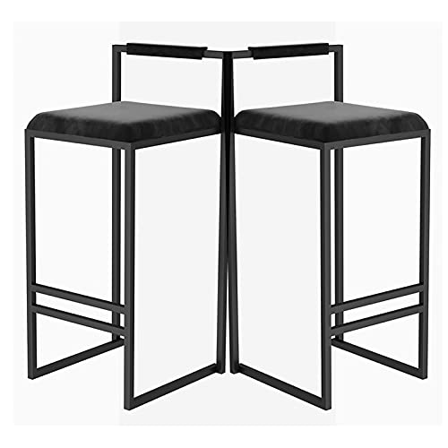TMMLIJIPL Fußhocker, Thekenhocker, 2er-Set, Barhöhe, Hocker mit Rückenlehnen und goldenen Haarnadelbeinen, gepolsterter Sitz für Küche, Esszimmer, Wohnzimmer (verschiedene Größen) von TMMLIJIPL
