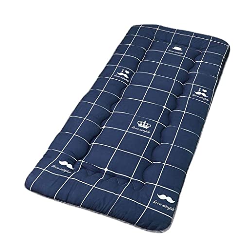 TMMLIJIPL Futon Furniture Traditionelle japanische Boden-Futon-Matratzen, faltbar, aufrollbar, Tatami-Matte, einfach zu verstauen und tragbar für Camping, Blau, 90 x 200 cm von TMMLIJIPL