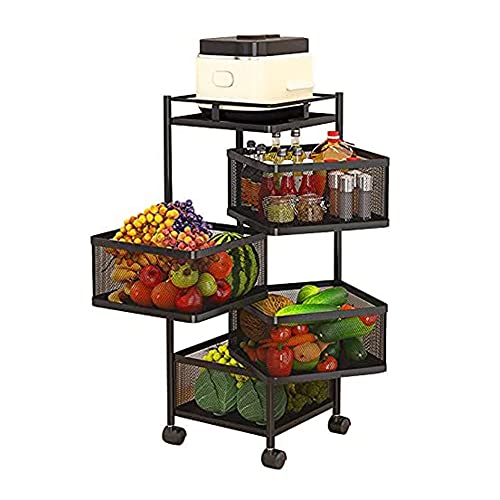 TMMLIJIPL Kitchen Baker Rack 360 ° Lagerregal Drehbare Trolleys Mobiler Boden Mehrschichtiger Gemüse Obstkorb Hohl 4F TMMLIJIPL Kitchen Baker Rack 360 ° Lagerregal Drehbare Trolleys Mobiler Boden Mehrschichtiger Gemüse Obstkorb Hohl 4F von TMMLIJIPL