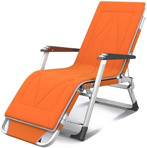 TMMLIJIPL Renovierung Haus Klappbare Sonnenliege Stuhl Gartenmöbel Camping Garten Liegestühle Zero Recliner Liege Wasserdicht Chaiseliegen Metall für Outdoor Büro Orange von TMMLIJIPL