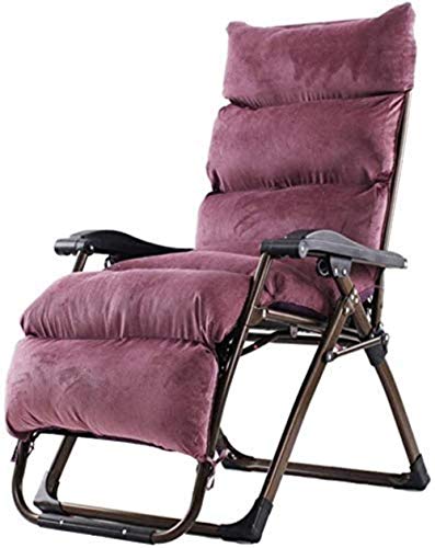 TMMLIJIPL Renovierungs-Haus-Klapp-Sonnenliege, Liegestühle, Mittagspause, Bürostuhl, fauler Stuhl, tragbarer Strandstuhl (Farbe: hellviolettes Pad) (Farbe: tiefes Kaffeepad) von TMMLIJIPL