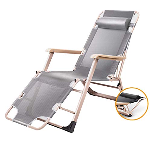 TMMLIJIPL Renovierungshaus Klappbare Sonnenliegen, Gartenstuhl, Outdoor, Garten, Camping, Entspannung, Komfort für Wohnzimmer, Balkon, Terrasse, Null (Farbe: Grau) von TMMLIJIPL