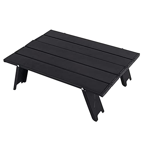TMMLIJIPL Tragbarer Campingtisch, tragbarer faltbarer Picknicktisch, leichter Klapptisch mit Aluminium-Tischplatte, geeignet für Picknick, Kochen, Wandern, Angeln, Rot (schwarz) von TMMLIJIPL