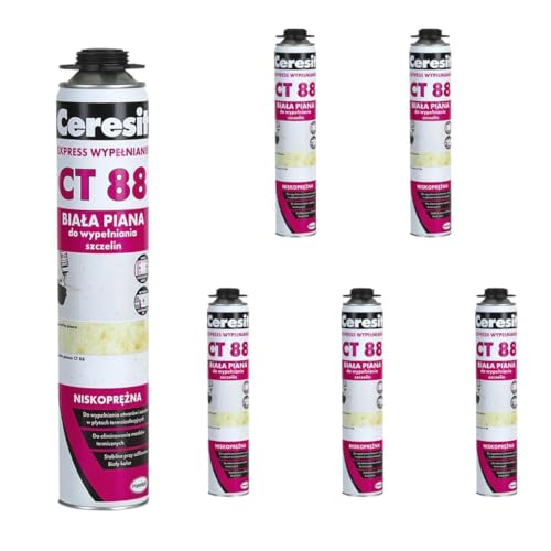 Ceresit Klebeschaum CT88 Express - Effektiver Dämmung- und Fugenfüller-Schaumstoff für präzise Anwendungen, Bauschaum, PU-Schaum zum Isolieren, Konstruktionsschaum (6 x 750ml) von TMPpro