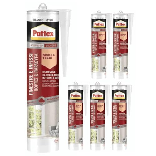 Dichtmasse für Fenster & Türen - Creme - wetterbeständiges Silikon Innen & Außen (6 x 280ml) von TMPpro