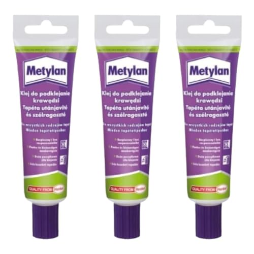 Metylan Naht- und Reparaturkleber, hohe Klebkraft, einfache Anwendung, für alle Arten von Tapeten, repariert Risse und kleine Flächen von Wandtapeten, Transparent, 60 g Tube (3) von TMPpro