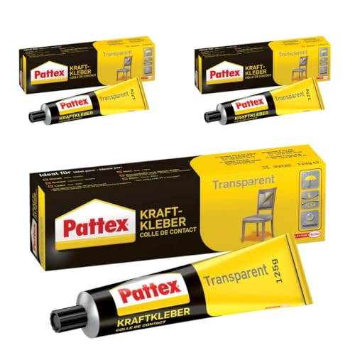 Pattex Kraftkleber Transparent, extrem starker Kleber für höchste Festigkeit, Alleskleber für den universellen Einsatz, hochwärmefester Klebstoff, 3 x 50g von TMPpro