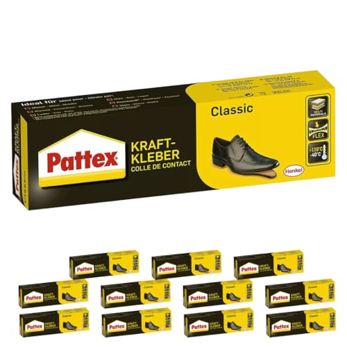 Pattex Kraftkleber Classic - Schuhkleber - extrem starker Kleber für höchste Festigkeit - Alleskleber für den universellen Einsatz- hochwärmefester Klebstoff (12 x 100g) von TMPpro