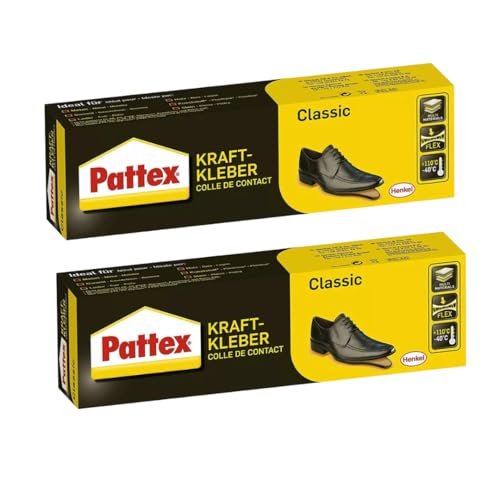 Pattex Kraftkleber Classic - Schuhkleber - extrem starker Kleber für höchste Festigkeit - Alleskleber für den universellen Einsatz- hochwärmefester Klebstoff (2 x 100g) von TMPpro