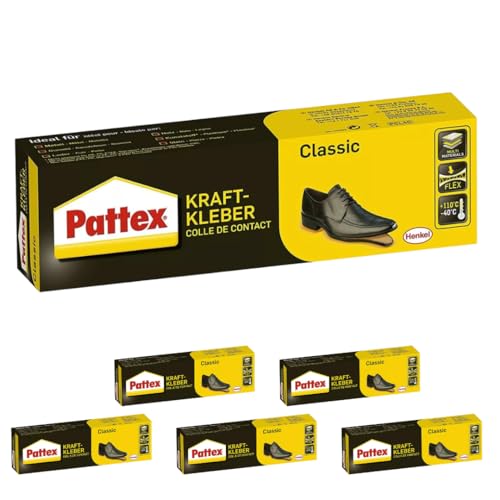 Pattex Kraftkleber Classic - Schuhkleber - extrem starker Kleber für höchste Festigkeit - Alleskleber für den universellen Einsatz- hochwärmefester Klebstoff (6 x 100g) von TMPpro