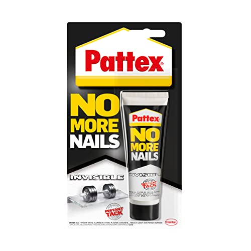 Pattex No More Nails Montagekleber, Extra Stark, Einfache Anwendung, Hochwertige Qualität, Transparent, 1 x 40g Tube von Pattex