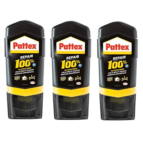 Pattex Repair 100% Alleskleber, starker Kleber für den Innen- und Außenbereich, Klebstoff zur Reparatur für verschiedene Materialien, 3x50g von TMPpro