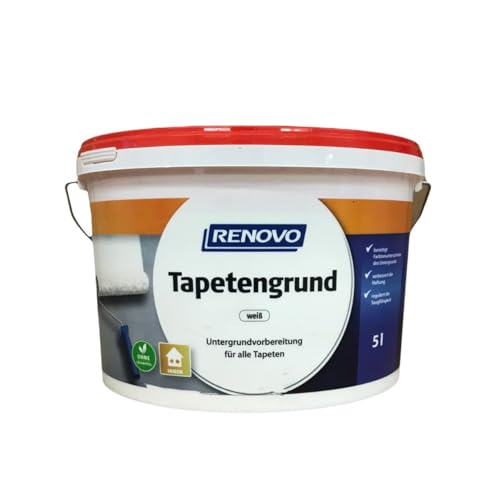 Renovo Tapetengrund 5L - Weiße Grundierung für Tapeten - Ausreichend für ca. 30m² - Optimale Vorbereitung für makellose Wandanstriche von TMPpro