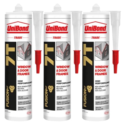 Silikon für Fenster, Türen & Co. Dichtstoff für Innen & Außen in Cremefarben (3 x 300ml) von TMPpro