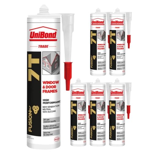 Silikon für Fenster, Türen & Co. Dichtstoff für Innen & Außen in Cremefarben (6 x 300ml) von TMPpro