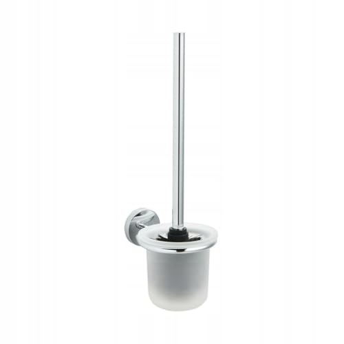 Tiger Puck WC-Garnitur mit Toilettenbürste aus hochwertigem Edelstahl in Chrom – Klassisches Design – Einfache Wandmontage mit Schrauben oder Kleben – Funktionale Badezimmerausstattung von TMPpro