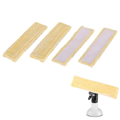 Ersatzpads für Kärcher Fensterreiniger - 4 Stück Kärcher Fenstersauger Zubehör - Ersatzmikrofaser Wischbezug, Entfernt Effektiv Schmutz Streifen, Kompatibel mit Kärcher WV2 WV5 von TMRBBesty