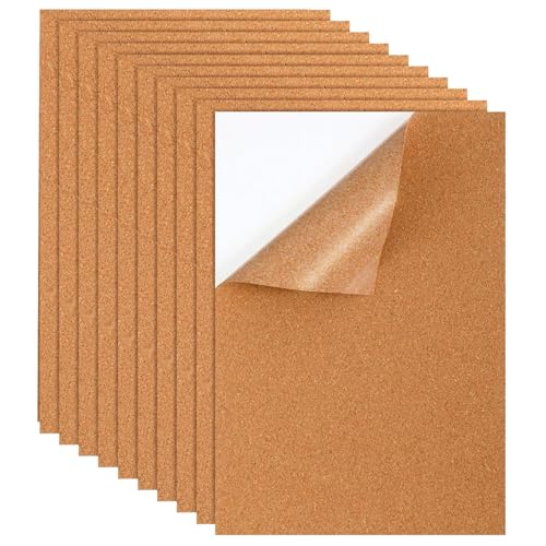 Korkplatten, Korkmatte, Korkplatte Selbstklebend,10 Stück, A4 (21 X 29,7cm), 2mm Dick, Leicht zu Schneiden für Pinnwände, Wanddekorationen, DIY Handwerk von TMRBBesty