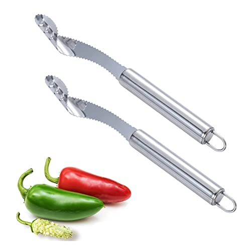 Paprika Entkerner Edelstahl, Entkerner Werkzeuge, Pepper Seed Corer, Edelstahl Pfeffer Kernentferner, Entferner Chili Entkerner, Paprikaschneider, Chili Entkerner Entferner Mit Scharfer Kante Gadget von TMRBBesty