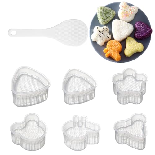 Sushi Onigiri Mold,Sushi Förmchen,DIY-Reiskugelform,Sushi Form,Formen zur Herstellung von Sushi Onigiri,Mit einem Löffel,Für die Herstellung von Sushi,Für das Mittagessen für Kinder Bento,4 pcs von TMRBBesty