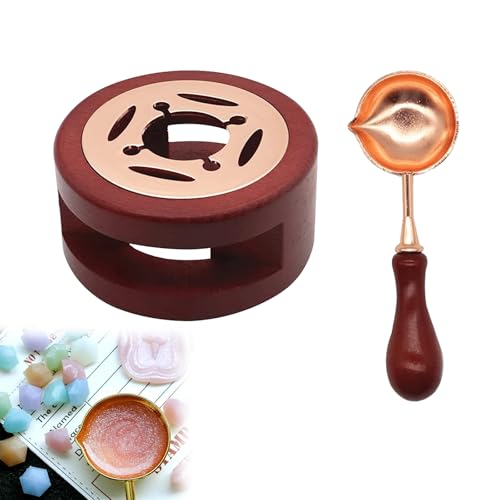 Wachssiegel Wärmer Siegelwachs Wärmer set Wachssiegel Wärmer Schmelzset mit Schmelzlöffel Sealing Wax Warmer für Stempelversiegelung Geschenkverpackung Private Envelop (Tiefrot) von TMRBBesty
