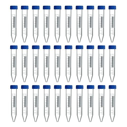 Zentrifugenröhrchen, Centrifuge Tube, Kryoröhrchen, Zentrifugenröhrchen 10ml, Mikrozentrifugenröhrchen, Stoffkapseln, Mikro Zentrifugenröhrchen, Transparent, 30 Stück Mit Snap Cap von TMRBBesty