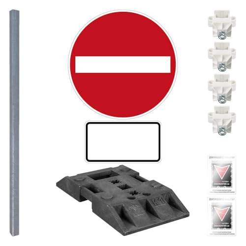 TMS PRO SHOP Komplett-Set VZ 267, Verbot der Einfahrt zum temporären Aufstellen, 1,5 m, Art.-Nr. 607324 von TMS Pro Shop