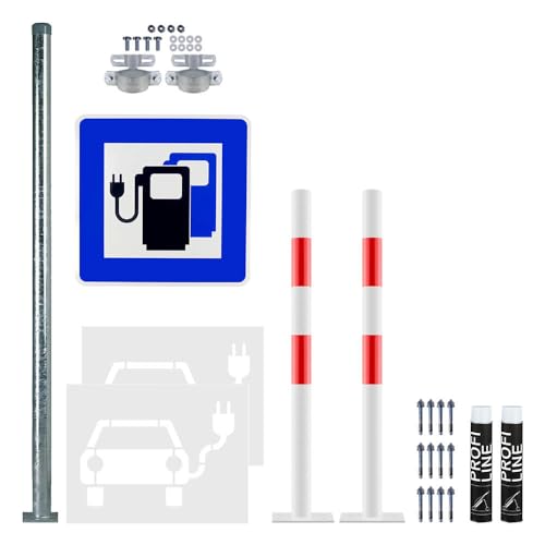TMS PRO SHOP Komplett-Set: Schutz und Markierung 'E-Ladestation' für 2 Parkplätze, Art.-Nr. 610298 von TMS Pro Shop