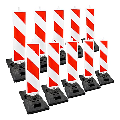 NISSEN BIGPACK 10 x Leitbaken-Set K1-Fuß, Basic, rechts-/linksweisend, 2-seitig, RA1, Art.-Nr. 071330-202 | Warnbake | Leitbake | Sicherheitsbake von Nissen