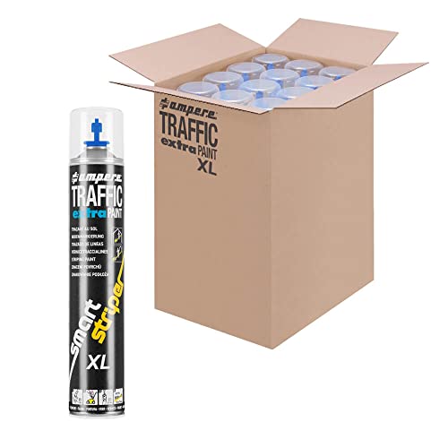 TMS PRO SHOP 12 x Bodenmarkierungsfarbe TRAFFIC Extra Paint®, blau, 750 ml Spraydose, Art.-Nr. AM60ZN9929 | Bodenmarkierungsfarbe | Straßenmarkierungsfarbe | Markierungsspray von TMS Pro Shop