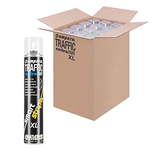 TMS PRO SHOP 12 x Bodenmarkierungsfarbe TRAFFIC Extra Paint®, weiß, 750 ml Spraydose, Art.-Nr. AM60ZN9921 | Bodenmarkierungsfarbe | Straßenmarkierungsfarbe | Markierungsspray von TMS Pro Shop