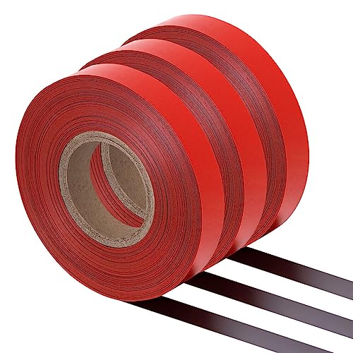 TMS Pro Shop 3 x Rollen Magnetband rot, zuschneidbar, beschriftbar, Breite 25 mm, 30 m/Rolle aus Magnet-Folie, Art.-Nr. 3x71024 von TMS Pro Shop