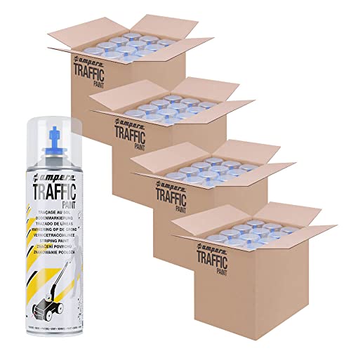 TMS PRO SHOP 48 Dosen Bodenmarkierungsfarbe AMPERE TRAFFIC PAINT, Farbe: blau, Art.-Nr. AM81ZN227 | Bodenmarkierungsfarbe | Straßenmarkierungsfarbe | Markierungsspray von TMS Pro Shop