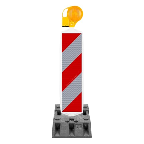TMS PRO SHOP 5 x Leitbaken-Set mit K1-Fußplatte und Leuchte, rechts/links, 2-seitig, RA2, Art.-Nr. 611507 | Warnbake | Leitbake | Sicherheitsbake von TMS Pro Shop