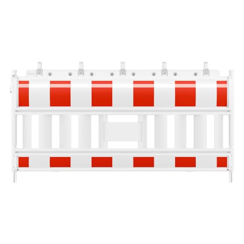 TMS PRO SHOP Absperrschrankengitter, RA1, gem. TL und ZTV-SA, mit Lampenadaptern, 2,1 x 1,1 m, Art.-Nr. 611061 | Schrankenzaun | Absperrschranke | Absperrzaun von TMS Pro Shop