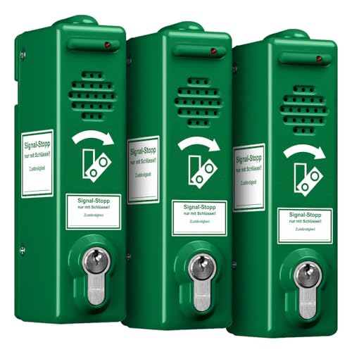 TMS PRO SHOP BIGPACK 3 x Türwächter ABUS Zylinderschloss verschiedenschließend, 80 dB/105 dB, Art.-Nr. 609604 | Türwächter Notausgang | Fluchttürwächter | Türwächter Alarm von TMS Pro Shop