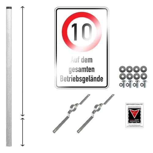 TMS PRO SHOP Kombischild Komplett-Set, 10 km/h auf dem Betriebsgelände, RA, Alu, 60 x 90 cm, Art.-Nr. 610644 von TMS Pro Shop