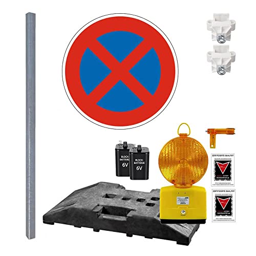 TMS PRO SHOP Komplett-Set Baustelle mit Leuchte, Absolutes Haltverbot VZ 283, Art.-Nr. 607961 von TMS Pro Shop