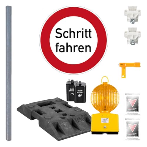 TMS PRO SHOP Komplett-Set Baustelle mit Leuchte, Schrittgeschwindigkeit fahren VZ 274, Art.-Nr. 607965 von TMS Pro Shop