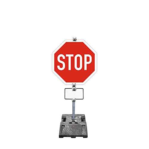TMS PRO SHOP Komplett-Set VZ 206 Stop-Schild zum temporären Aufstellen 1,5 m aus Aluminium, Kunststoff, Stahl, Art.-Nr. 607446 von TMS Pro Shop