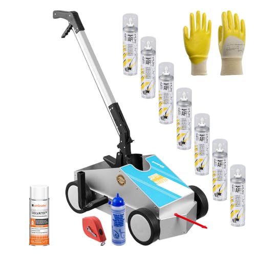 TMS PRO SHOP Markierung-Komplett-Set Typ M, weiß, für den Einsatz im Innen- und Außenbereich, Art.-Nr. 70486 | Bodenmarkierungsgerät | Markierungsgerät | Markierungswagen von TMS Pro Shop