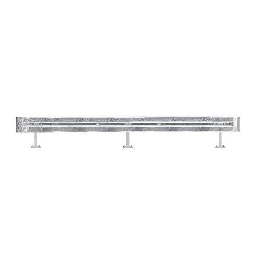 TMS PRO SHOP Schutzplanken Komplett-Set M50-1SP, 4,8 m, zum Aufdübeln, Stahl, B-Profil, Art.-Nr. 608042 | Leitplanke | Stahlschutzplanke von TMS Pro Shop
