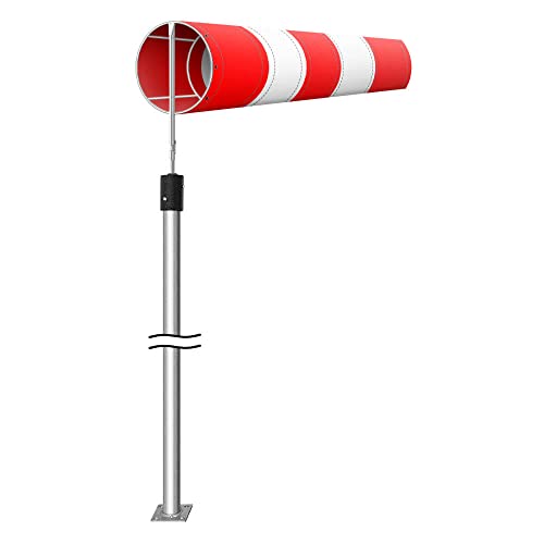 TMS PRO SHOP Windsack Komplett-Set, rot/weiß, Ø 30 cm, 4-teilig, zum Aufdübeln, Höhe: 3 m aus Kunststoff, Stahl, Art.-Nr. 609568 von TMS Pro Shop