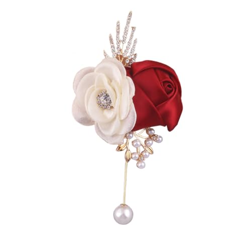 TMTGTS Boutonniere Blumen Anstecker mit kunstprelen Rosen Hochzeitsanstecker Rose Anstecker ansteckblumen für Braut Brautjungfer Bräutigam Trauzeugen Hochzeiten Verlobung Abschlussball Valentinstag von TMTGTS