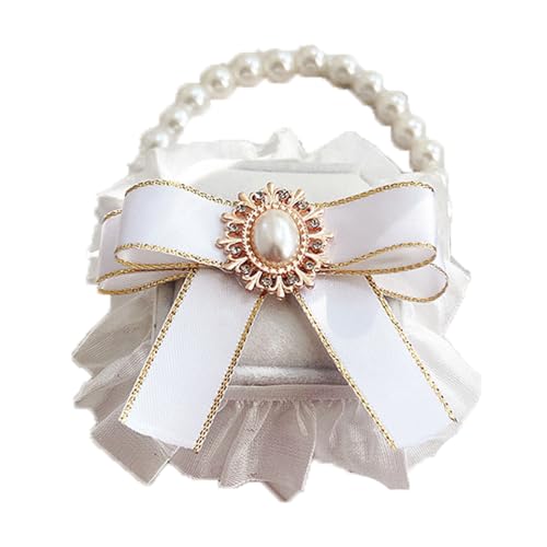 TMTGTS Hund Ringträger Hochzeit XL Größe Ringbox für Hunde Mit Schleife Perle Deko Abnehmbares Hochzeitshalsband für Hunde Hundehalsband Mit Ringschachtel Für Heiratsantrag Verlobung Hochzeit(11#) von TMTGTS