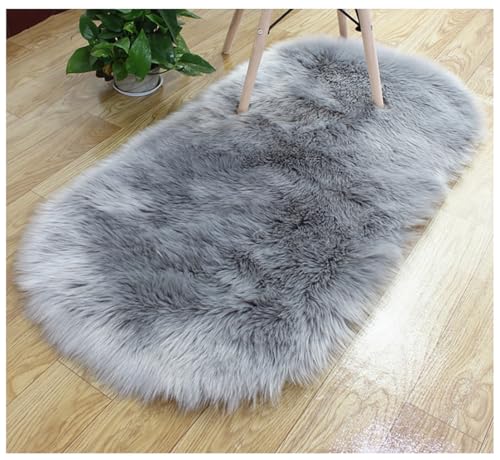 TMTGTS Teppich Schlafzimmer Weich Flauschig Schaffell Kuschelteppich Teppich Fell Karat Flokati Teppich Carpet Bedroom Rugs Moderne Wohnzimmer Deko Bettvorleger Läufer Schlafzimmer (60x120cm,2#) von TMTGTS