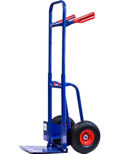 TMV24® Klappbare Sackkarre - mit Luftbereifung max. 200kg Treppensteiger Höhenverstellbar ca. 114cm Stabil Faltbar für Werkstatt Lager Treppensackkarre Sackkarren mit Luftreifen - Sackkarre von TMV24