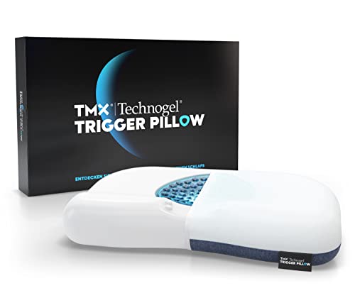 TMX® Trigger Pillow | Orthopädisches und ergonomisches Kopfkissen | Für Rücken-/ Seitenschläfer | Kühl-Pad | Unterstützung und Entlastung des Kopf-, Nacken- & Schulterbereichs von TMX
