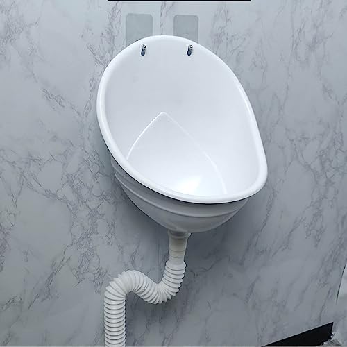 TMXKOOK Tragbares Kunststoff-Urinal für Männer â€“ Wandmontage, hocheffiziente Ausspülung, mit Abfluss â€“ ideal für Kinder, wasserlose Badezimmer, Baustellen im Freien von TMXKOOK